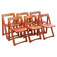 Ensemble de six chaises de salle à manger pliantes d'Aldo Jacober pour Alberto Bazzani, années 1960