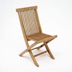 Set of Six Folding Teak Chairs, Danish, Mid-Century Modern Style