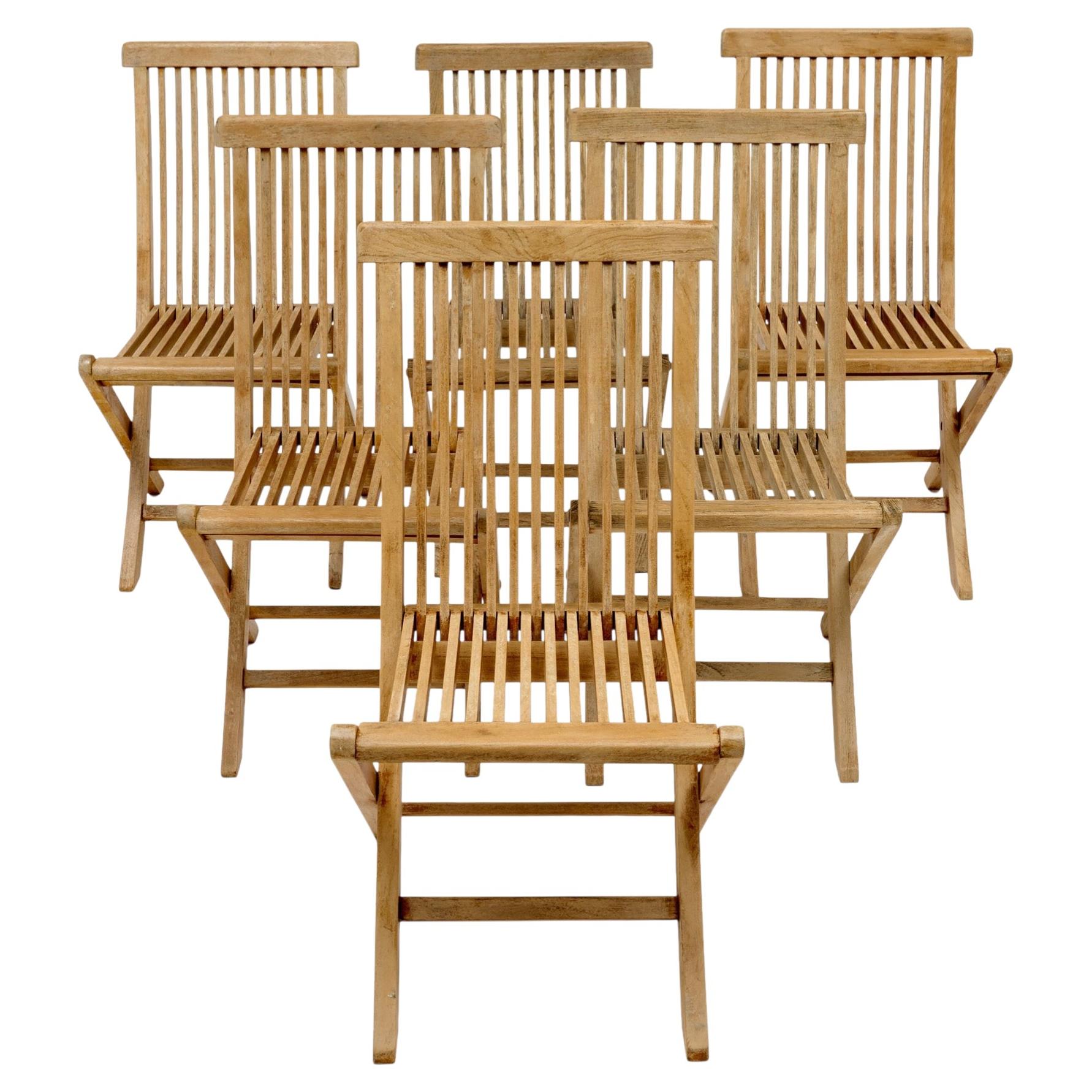 Set di sei sedie Foldes in teak, stile danese, metà secolo moderno in vendita