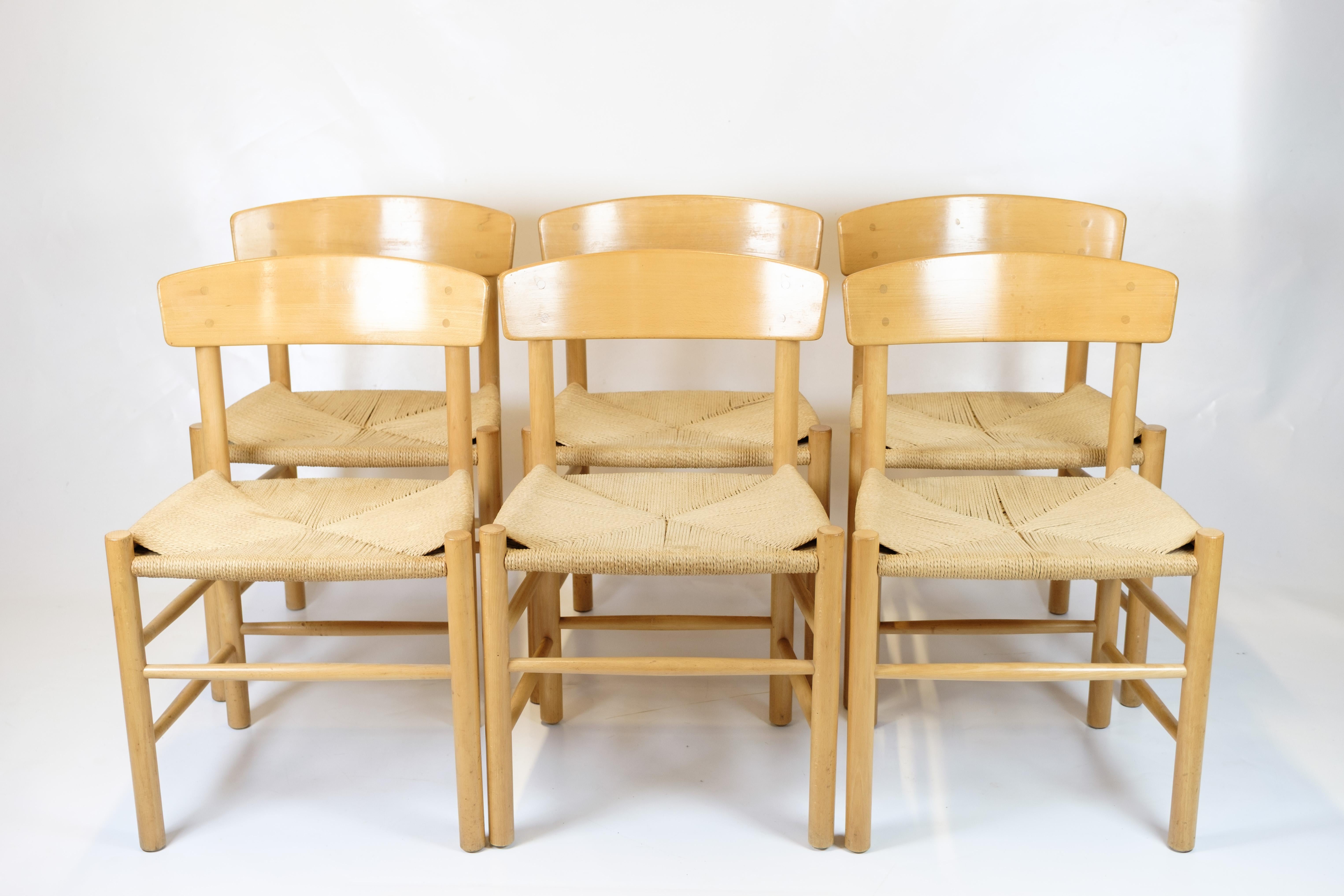 Satz von sechs Folk Stühlen Model No. J39 von Børge Mogensen für FDB Furniture aus den 1960er Jahren im Angebot