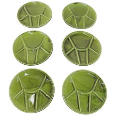 Set of Six Fondue Plates, Gien Pottery, France