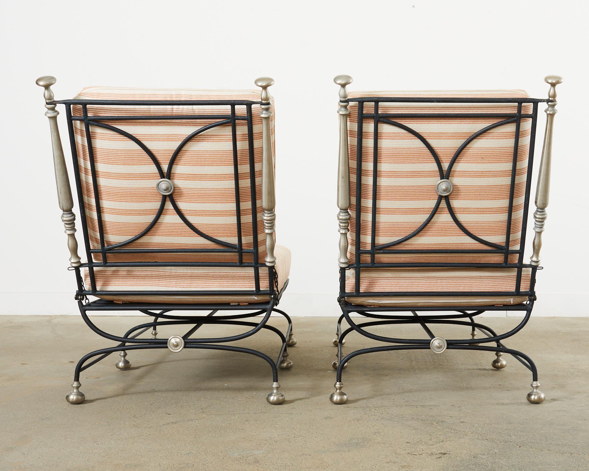 Set von sechs Formations-Sesseln aus Eisen im neoklassischen Stil von Nachlass im Angebot 12