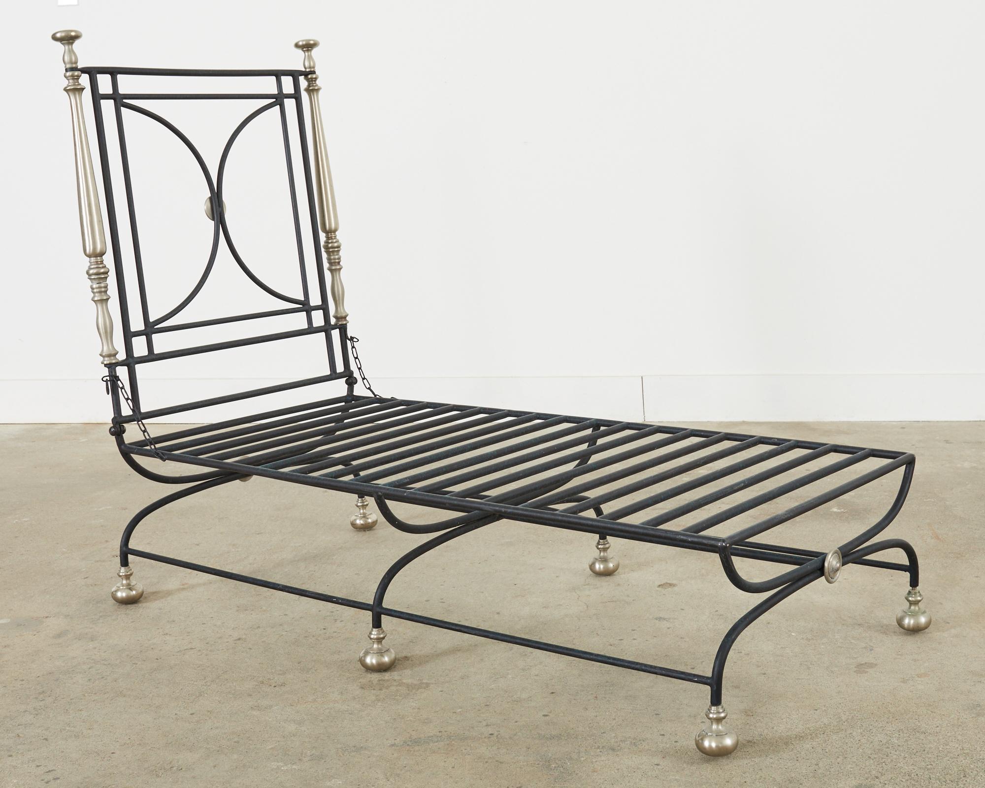 Set of Six Formations Neoclassical Style Iron Estate Chaise Lounges For Sale 5