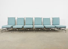 Set of Six Formations Neoclassical Style Iron Estate Chaise Lounges