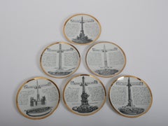 Set of six Fornasetti 'Specialita Romane' recipe plates c1950