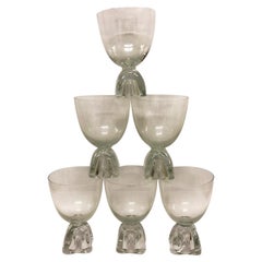 Set of Six Fostoria Glass Water Goblets