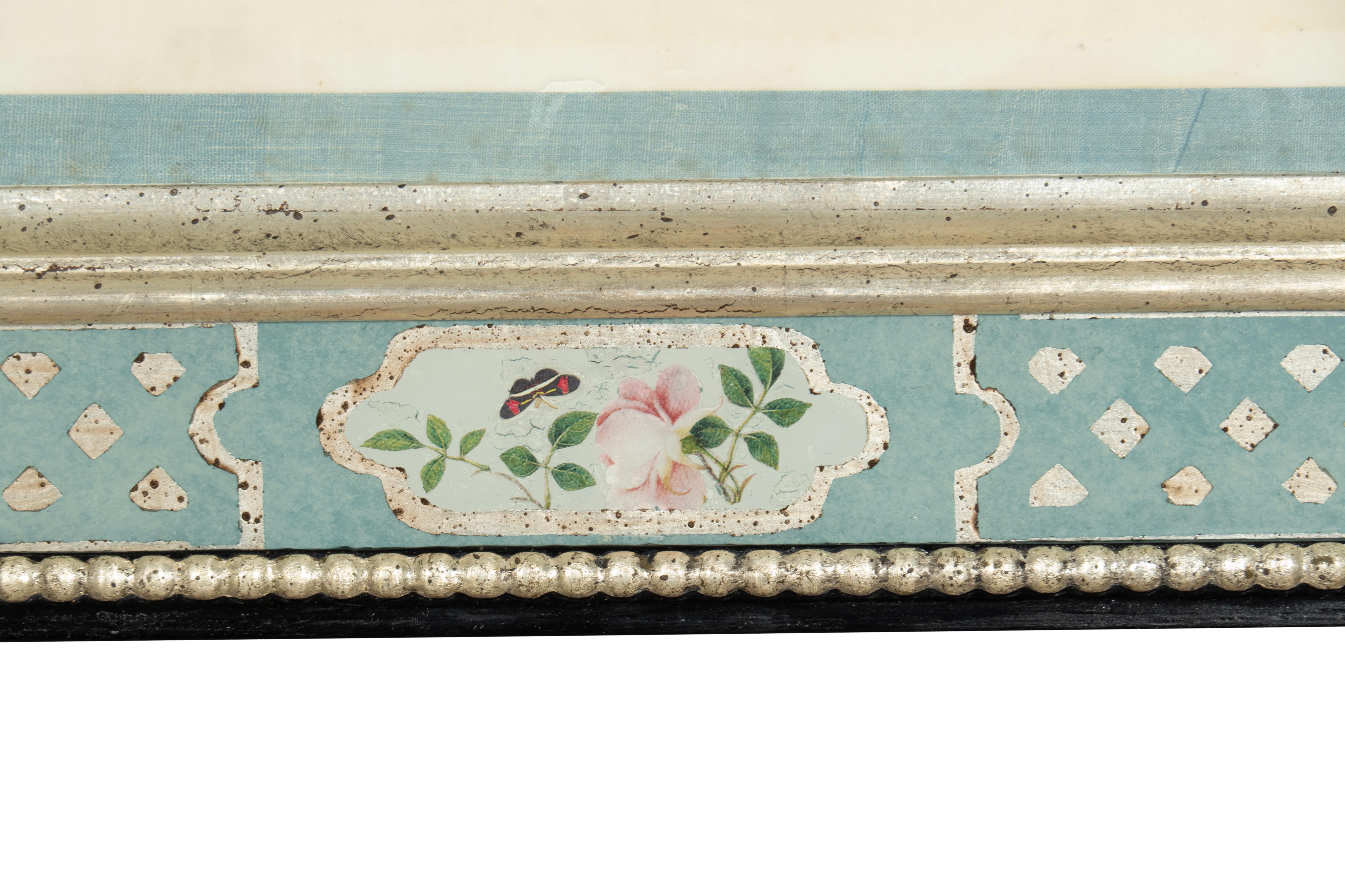 Set von sechs gerahmten chinesischen Export-Aquarellen mit Blumenmuster aus Kissenpapier im Angebot 6