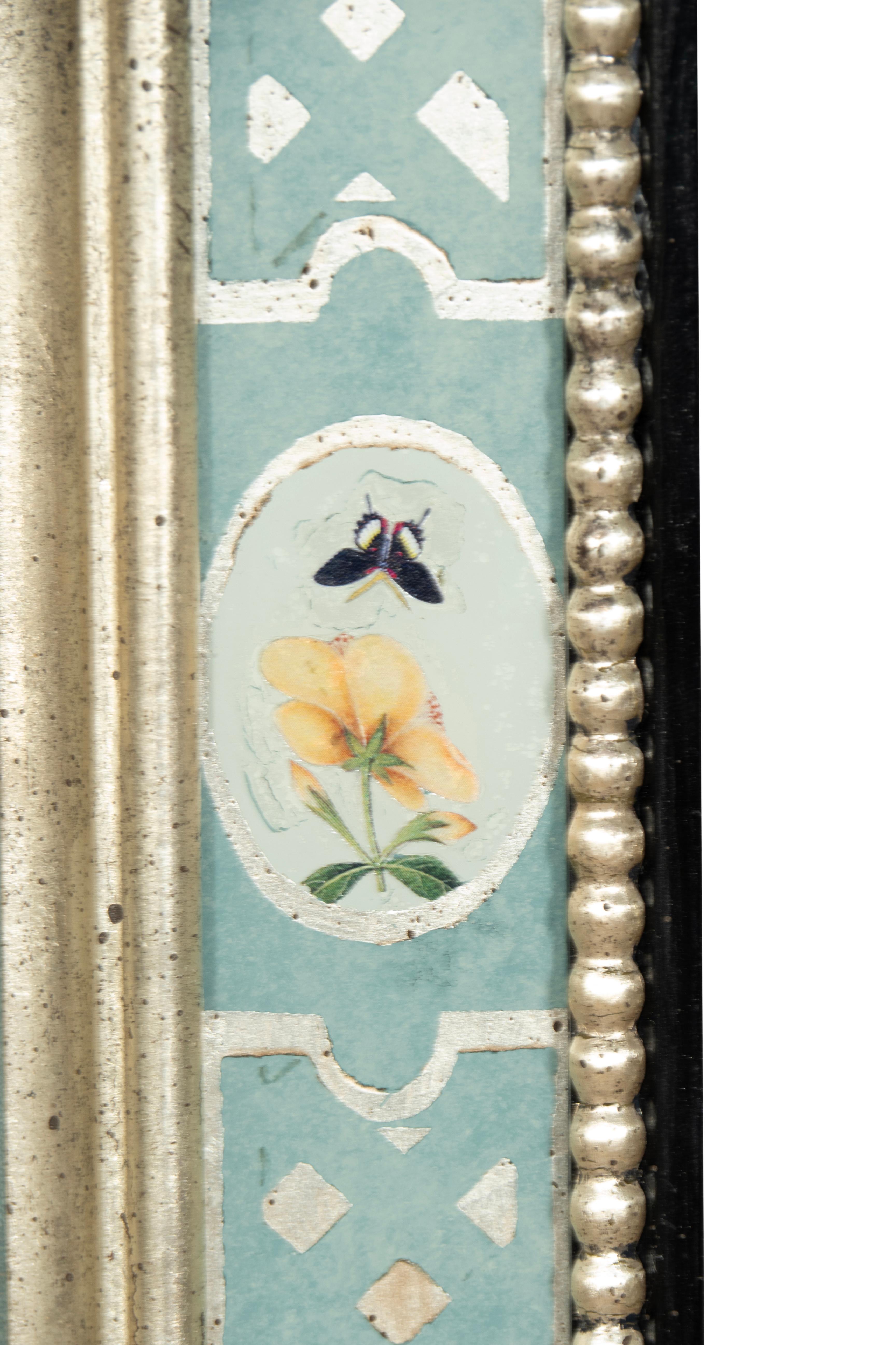 Set von sechs gerahmten chinesischen Export-Aquarellen mit Blumenmuster aus Kissenpapier im Angebot 8