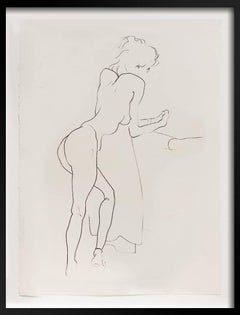 Set von 2 - gerahmte weibliche fließende Akte von Barry Flanagan RA OBE, signiert - ca. 1990