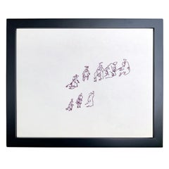 Six Framed Gestural Figure Drawings by Paul Chidlaw