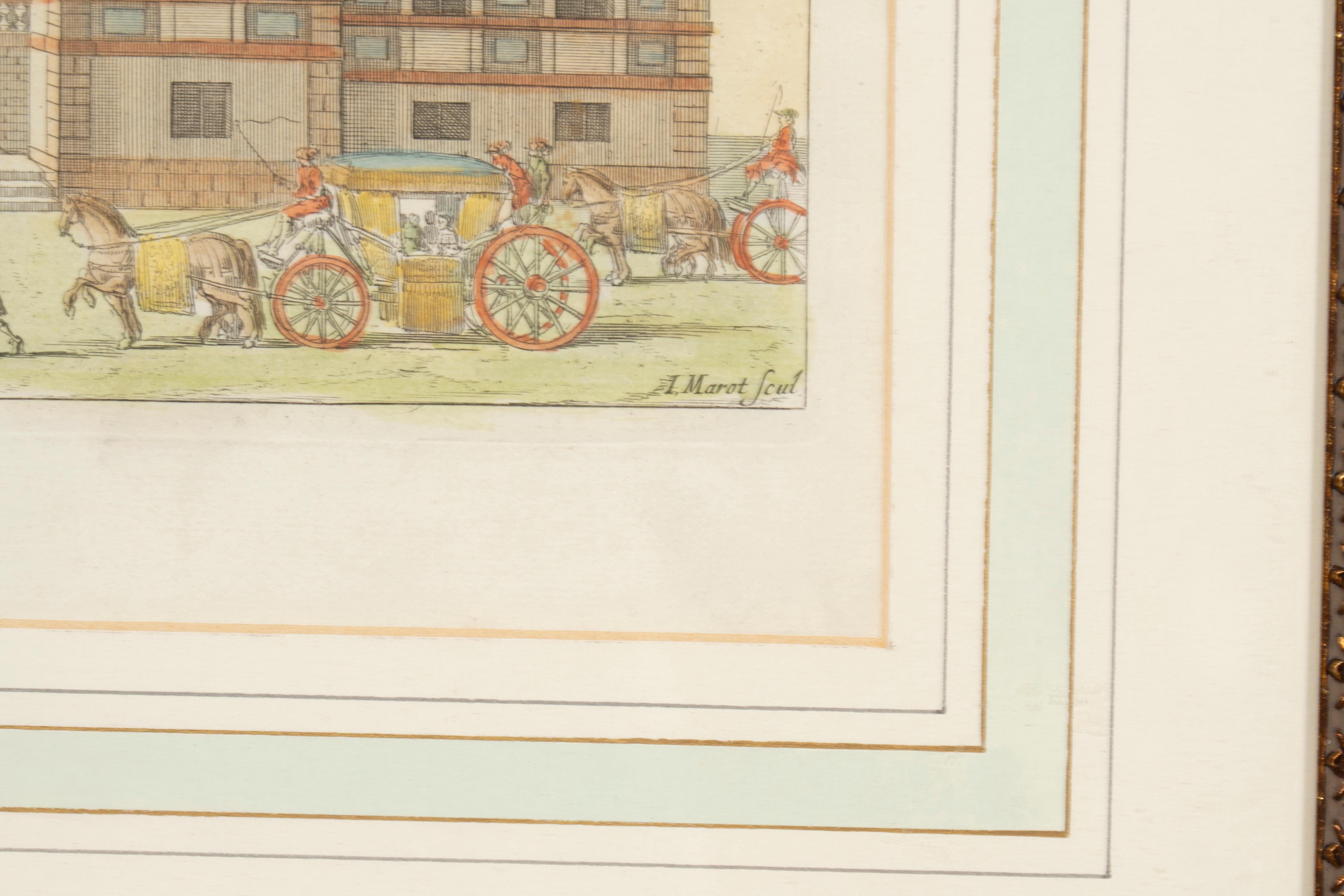 Set of Six Framed Hand Colored Engravings of Swedish Royal Residences For Sale 9