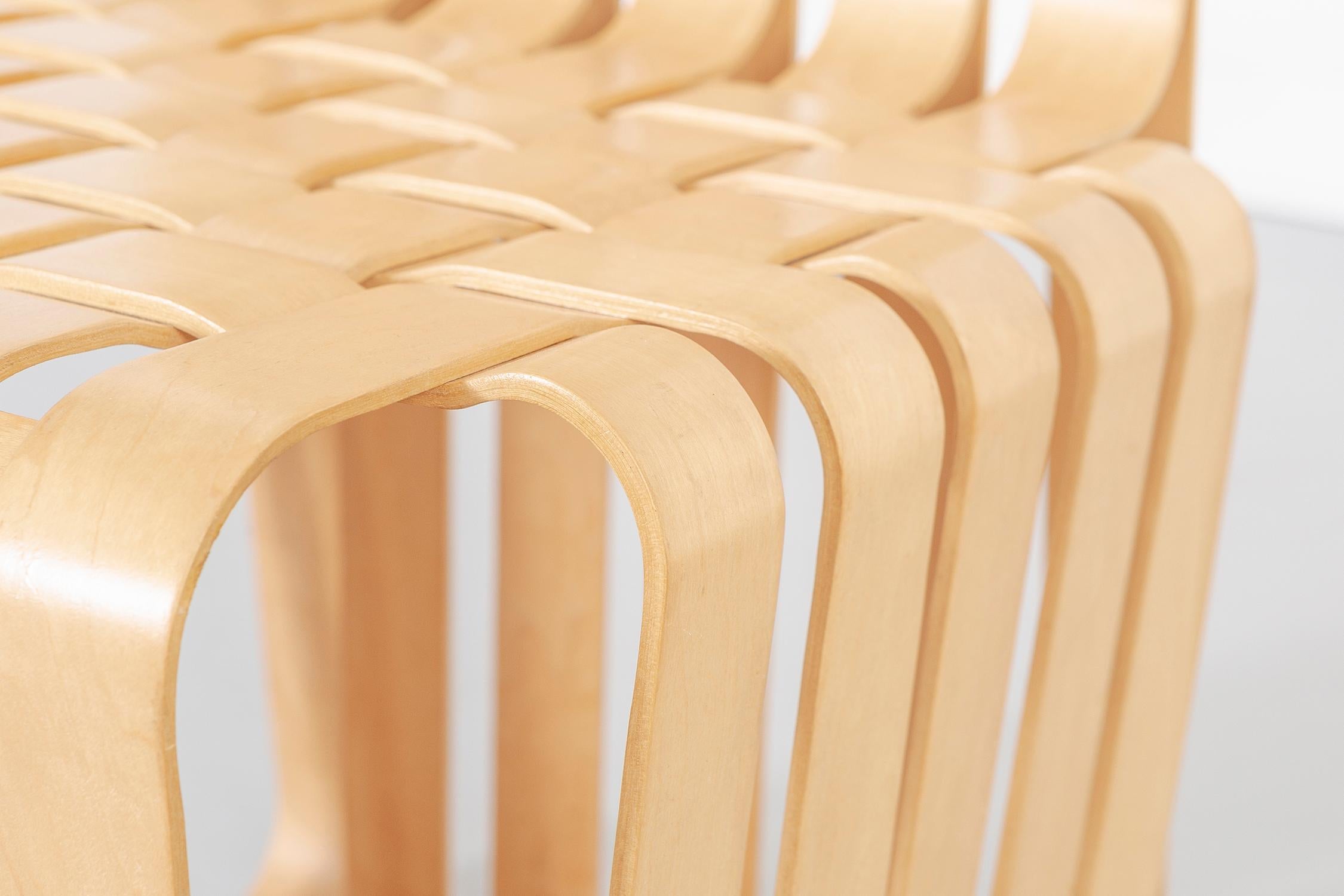 Late 20th Century Set of Six Frank Gehry High Sticking Chairs For Sale