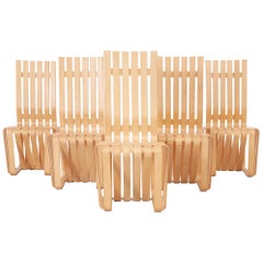 Set of Six Frank Gehry High Sticking Chairs