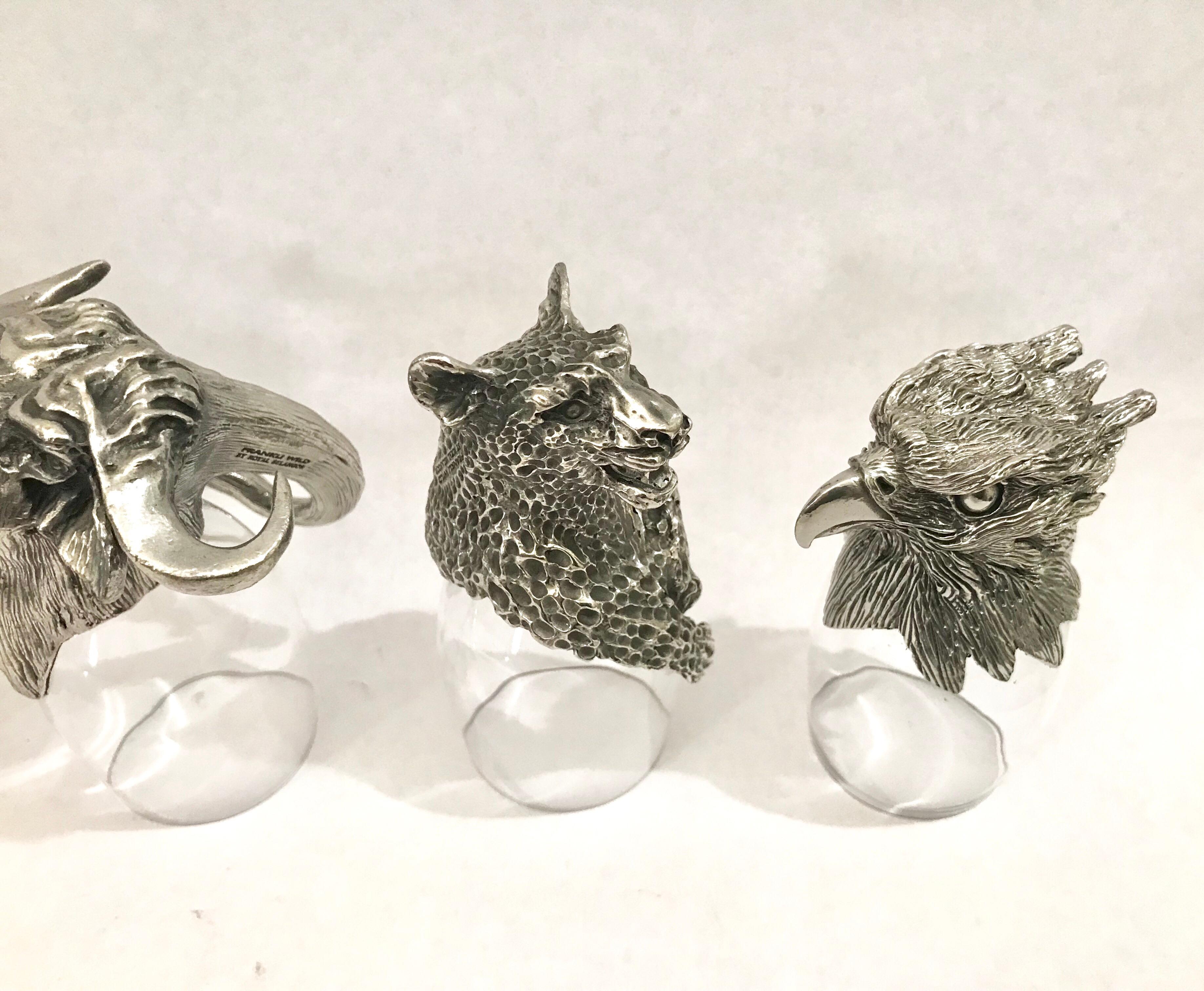 Set of Six Frankli Wild for Royal Selangor Cast Animal Form Shot Glasses For Sale 1