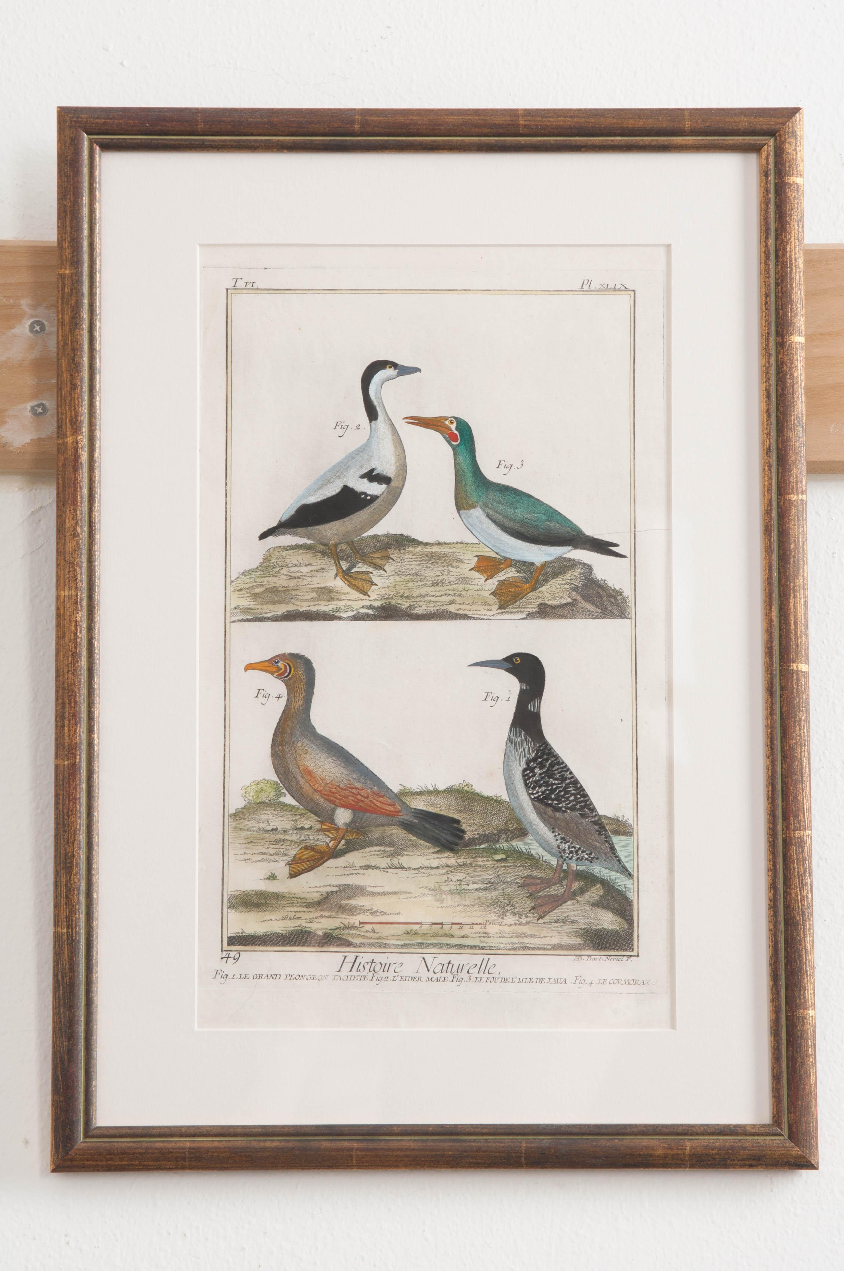 18th Century and Earlier Set of Six French 18th Century Hand Colored Lithographs