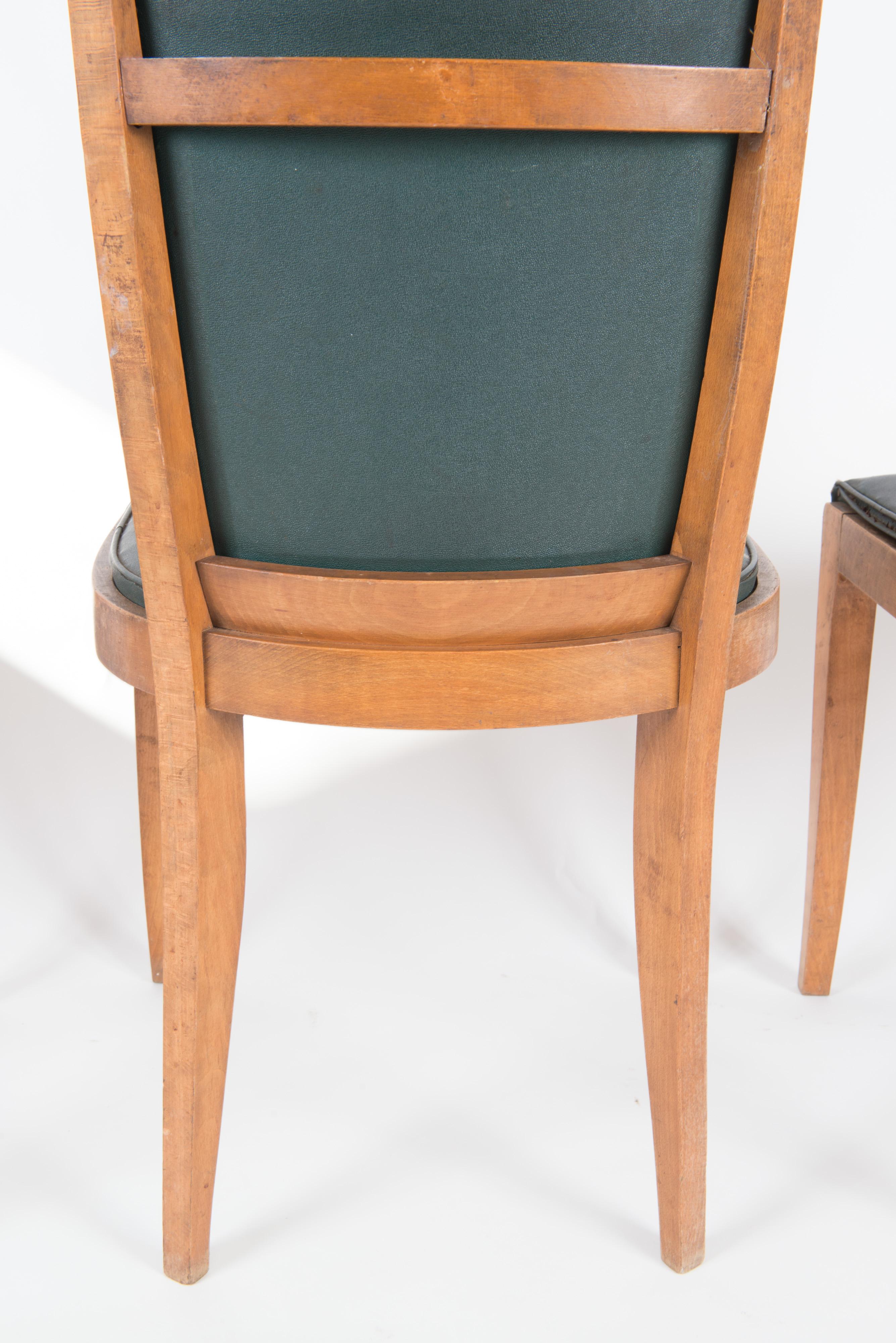 Set of Six French 1950s Dining Chairs, Green 11