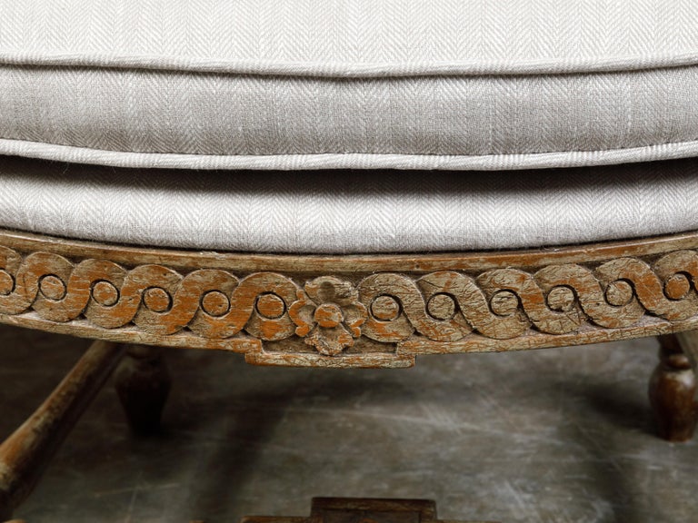 Set of Six French 19th Century Dining Room Chairs with Carved Guilloches Friezes In Good Condition For Sale In Atlanta, GA