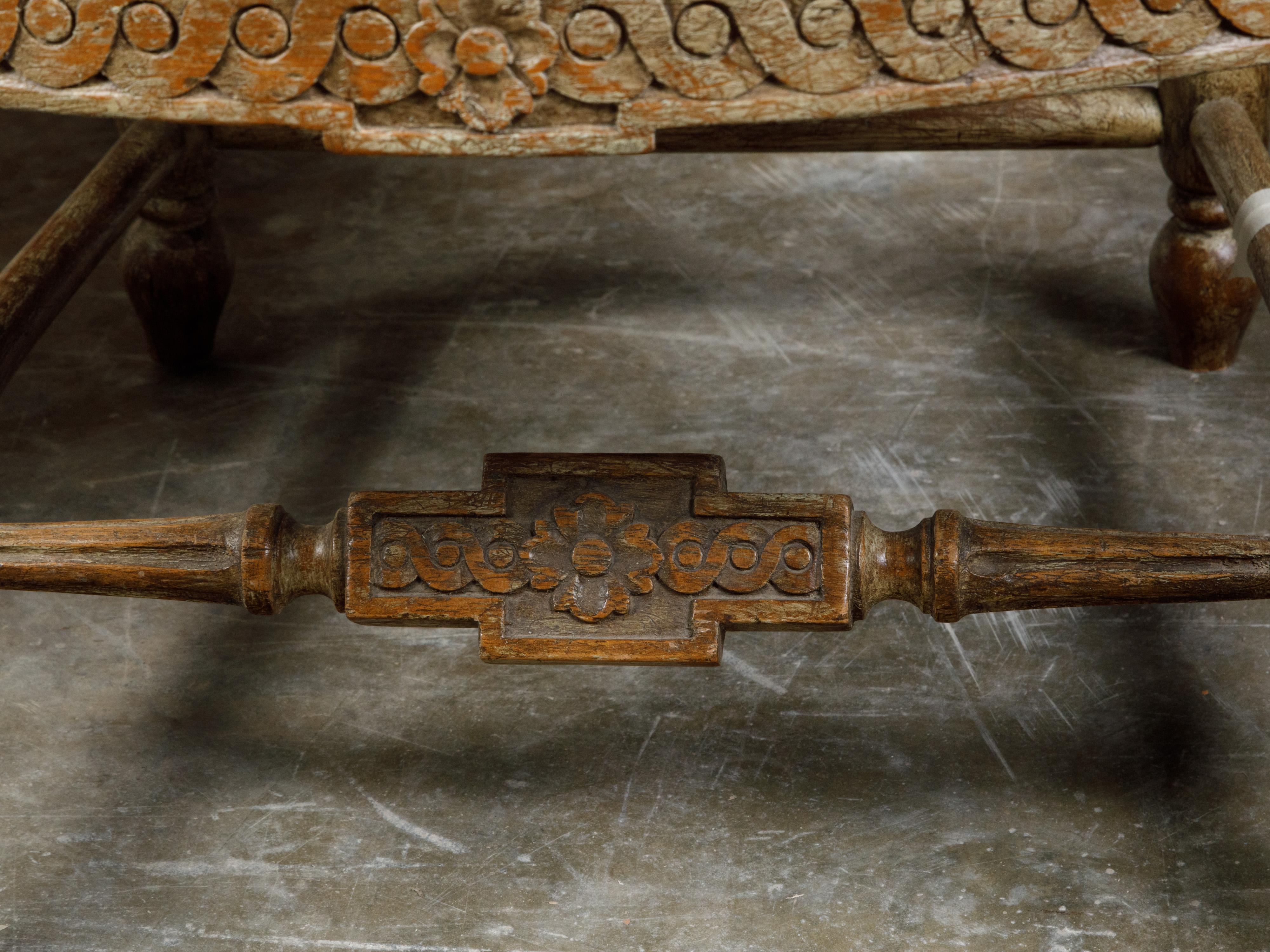 Upholstery Set of Six French 19th Century Dining Room Chairs with Carved Guilloches Friezes For Sale