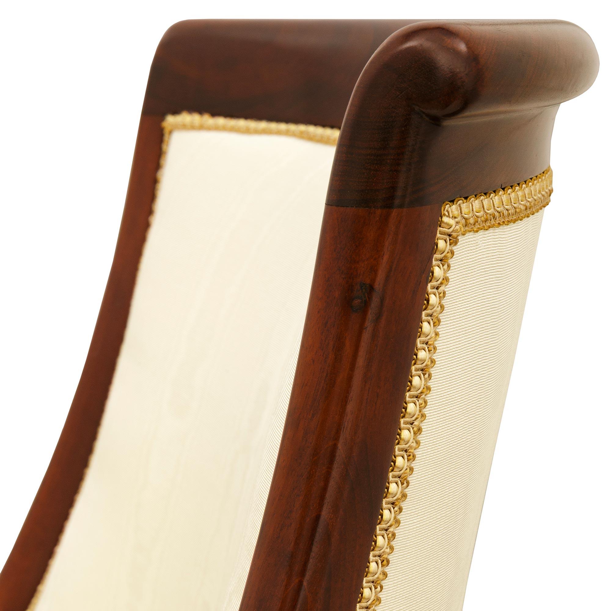 set di sei sedie da pranzo francesi del XIX secolo di stile Impero in mogano e ormeggio In condizioni buone in vendita a West Palm Beach, FL