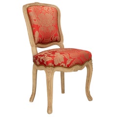 Set of Six French 19th Century Louis XV St. Patinated Wood Dining Chairs