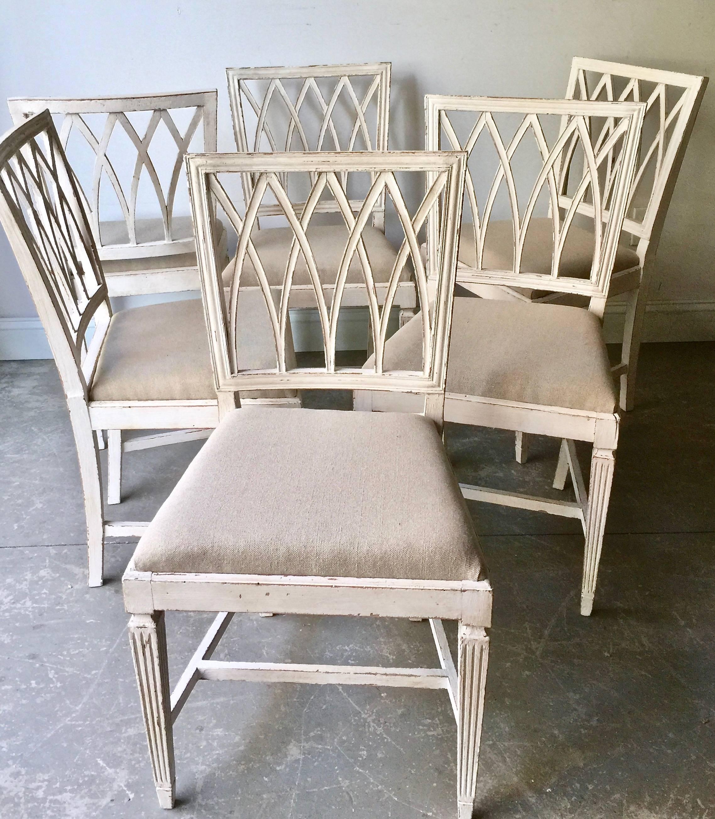 Louis XVI Set of Six French 19th Century Side Chairs