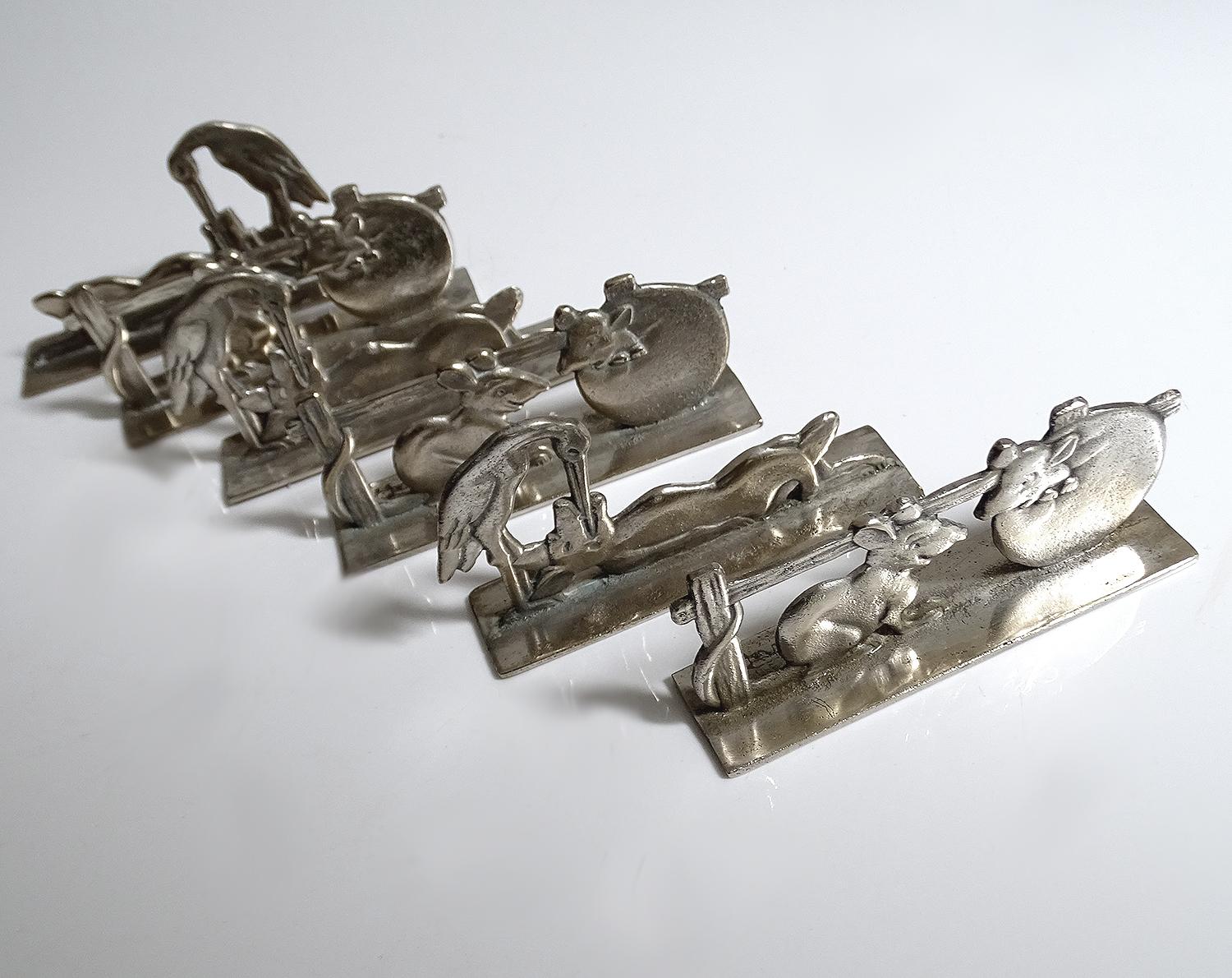 French Art Deco Knife Rests,  Bronze, 1930s For Sale 2