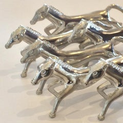 Set of Six French Art Deco Galloping Horse Knife Rests