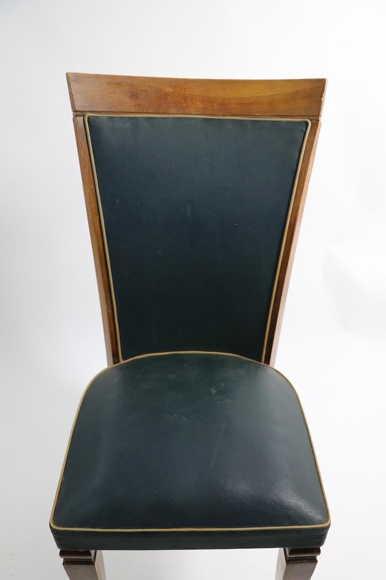 Set of Six French Art Deco High Back Dining Chairs Possibly Gaston Poisson For Sale 8