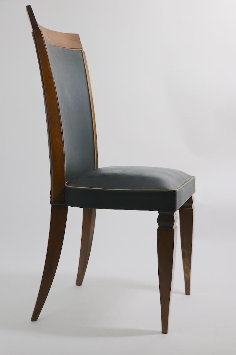 20th Century Set of Six French Art Deco High Back Dining Chairs Possibly Gaston Poisson For Sale