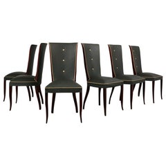 Set of Six French Art Deco-Style Dining Chairs
