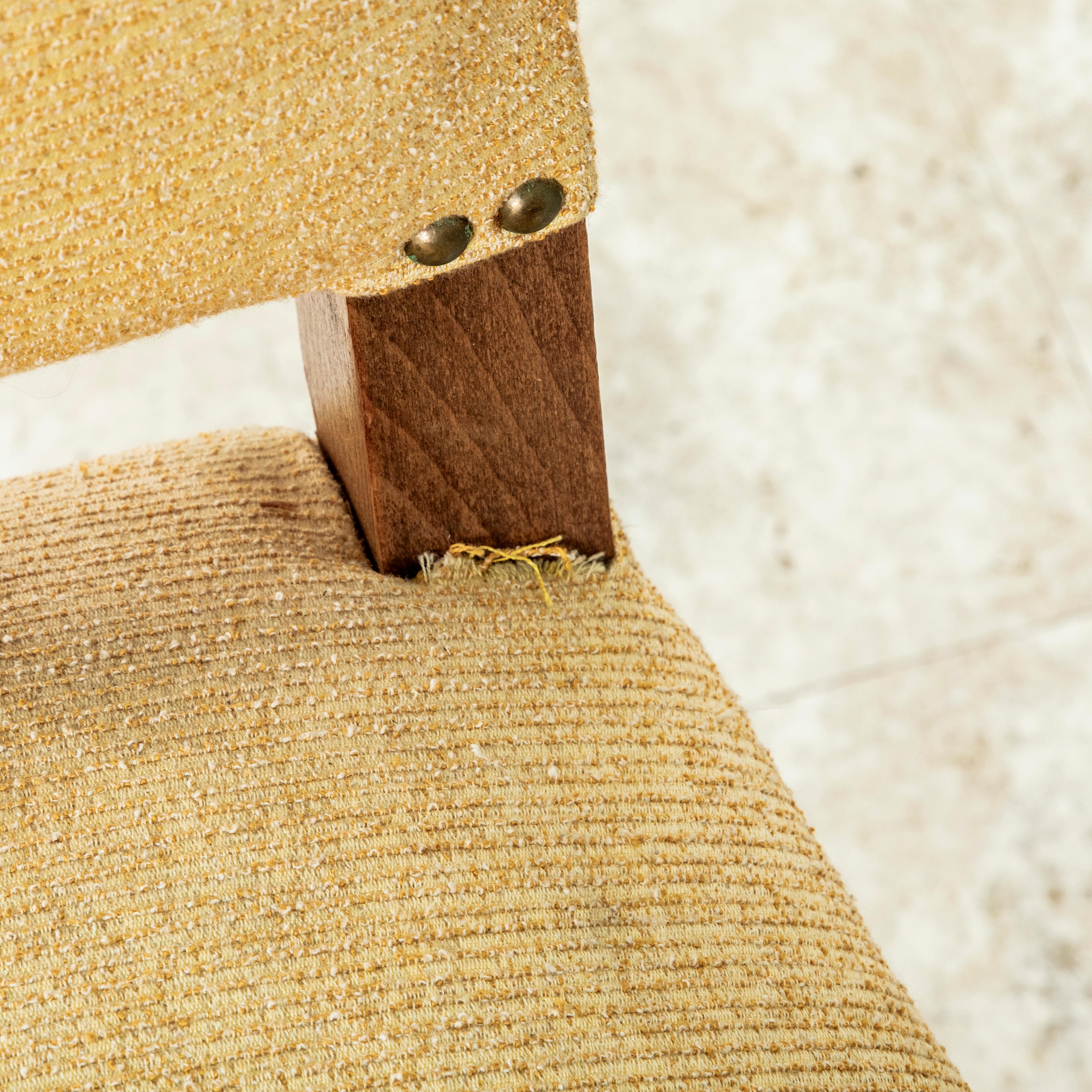 Satz von sechs Ess- oder Beistellstühlen aus französischer Esche mit kannelierten Hammelbeinen im Angebot 7