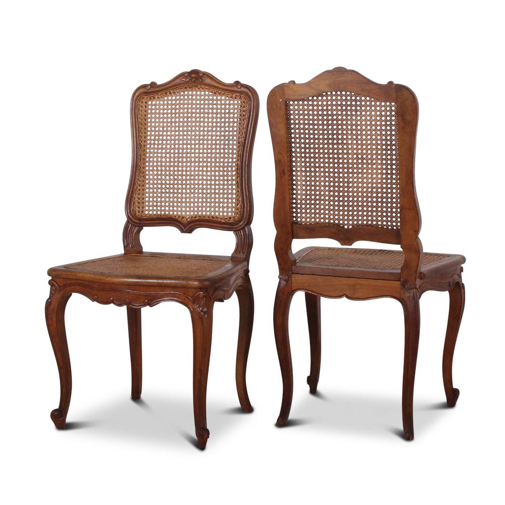 20th Century Set of Six French Caned Chairs