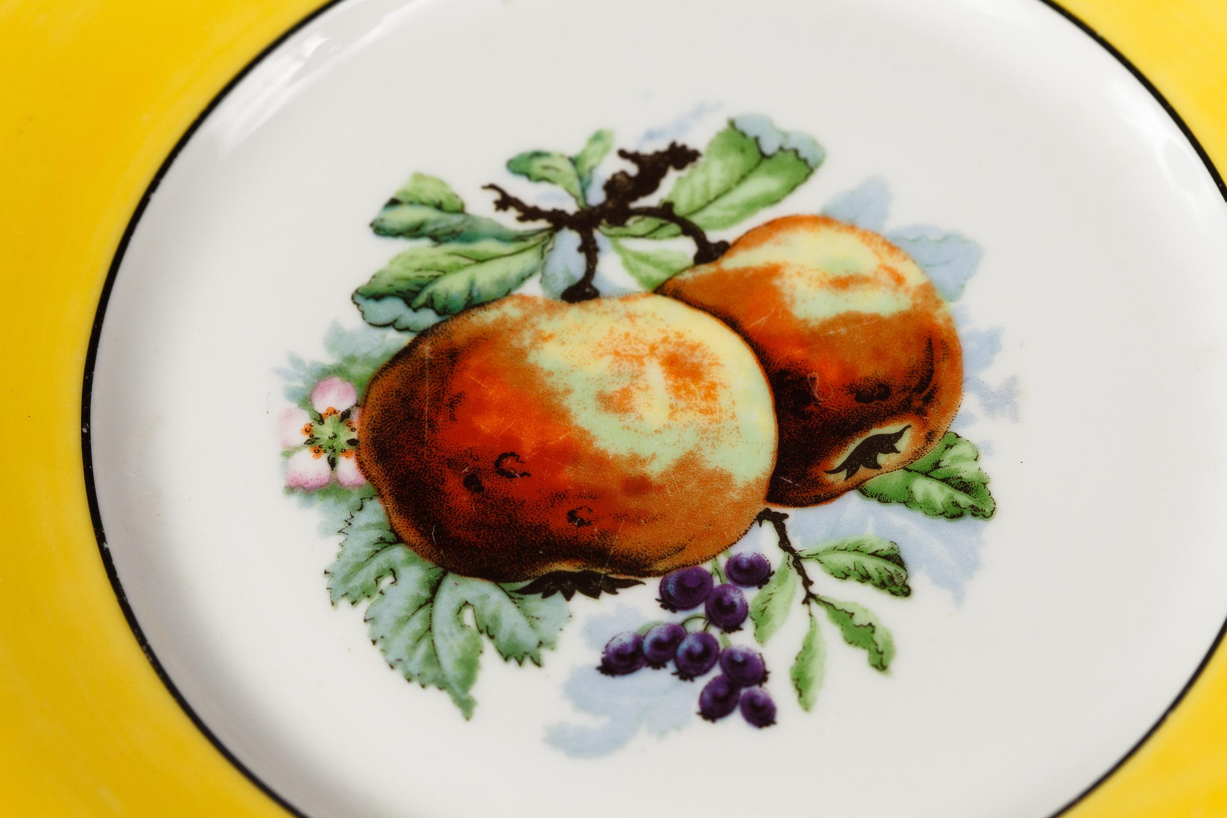 French Ceramic Plates from Mehun Factory, 20th Century In Good Condition In Austin, TX