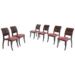 Set of Six French Chairs Art Deco, 1920s-1930s