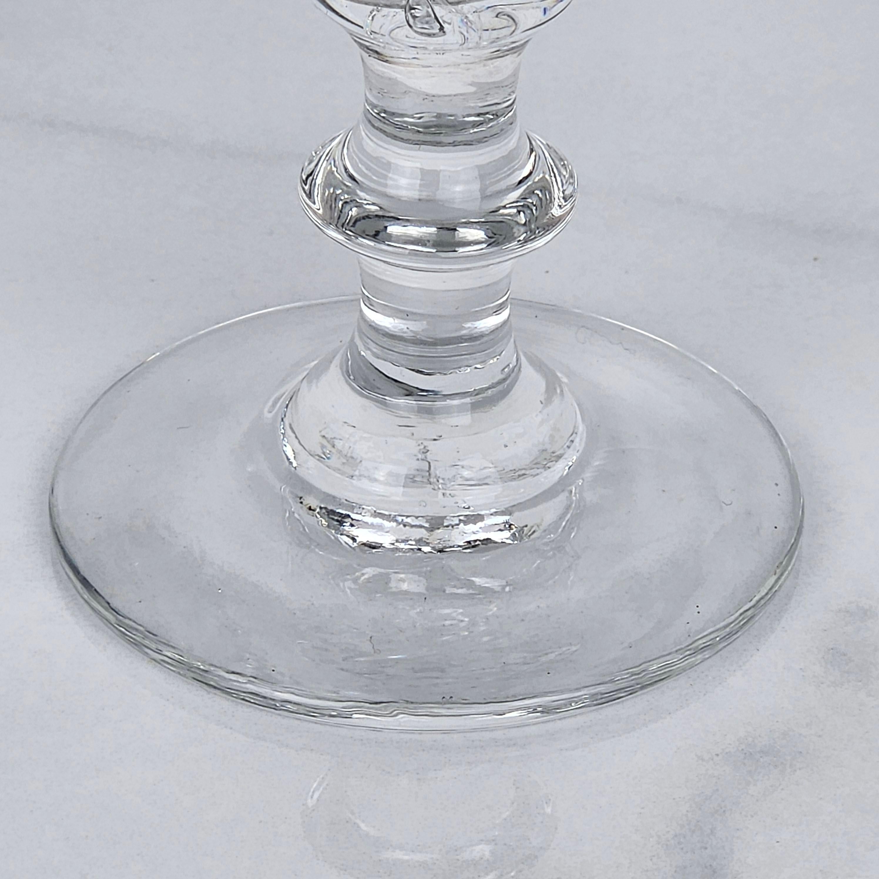 Blown Glass Set of Six French Champagne Flutes in Glass, Ca. 1870 For Sale