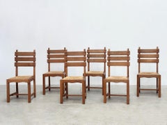 Set of six French dining chairs