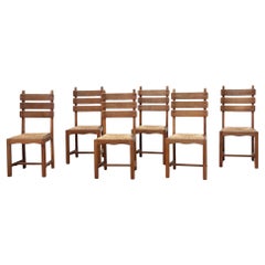 Set of six French dining chairs