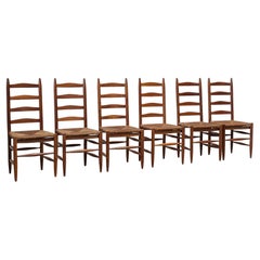 Set of six French dining chairs