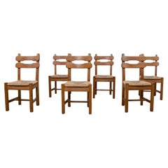 Set of six French dining chairs
