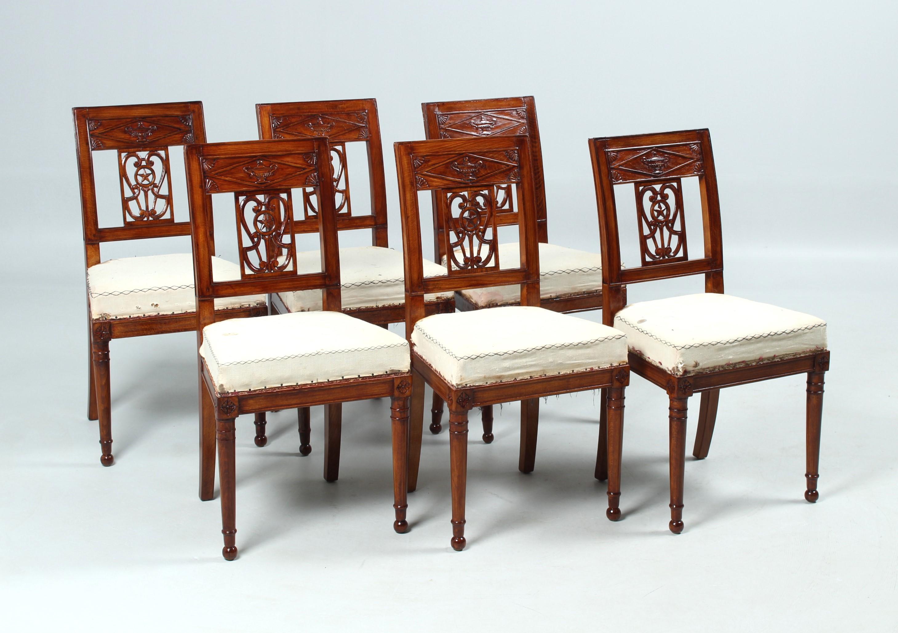 Set of Six French Directoire Chaires, signed J-E Coryn, circa 1800 For Sale 10