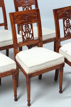 Set of Six French Directoire Chaires, signed J-E Coryn, circa 1800