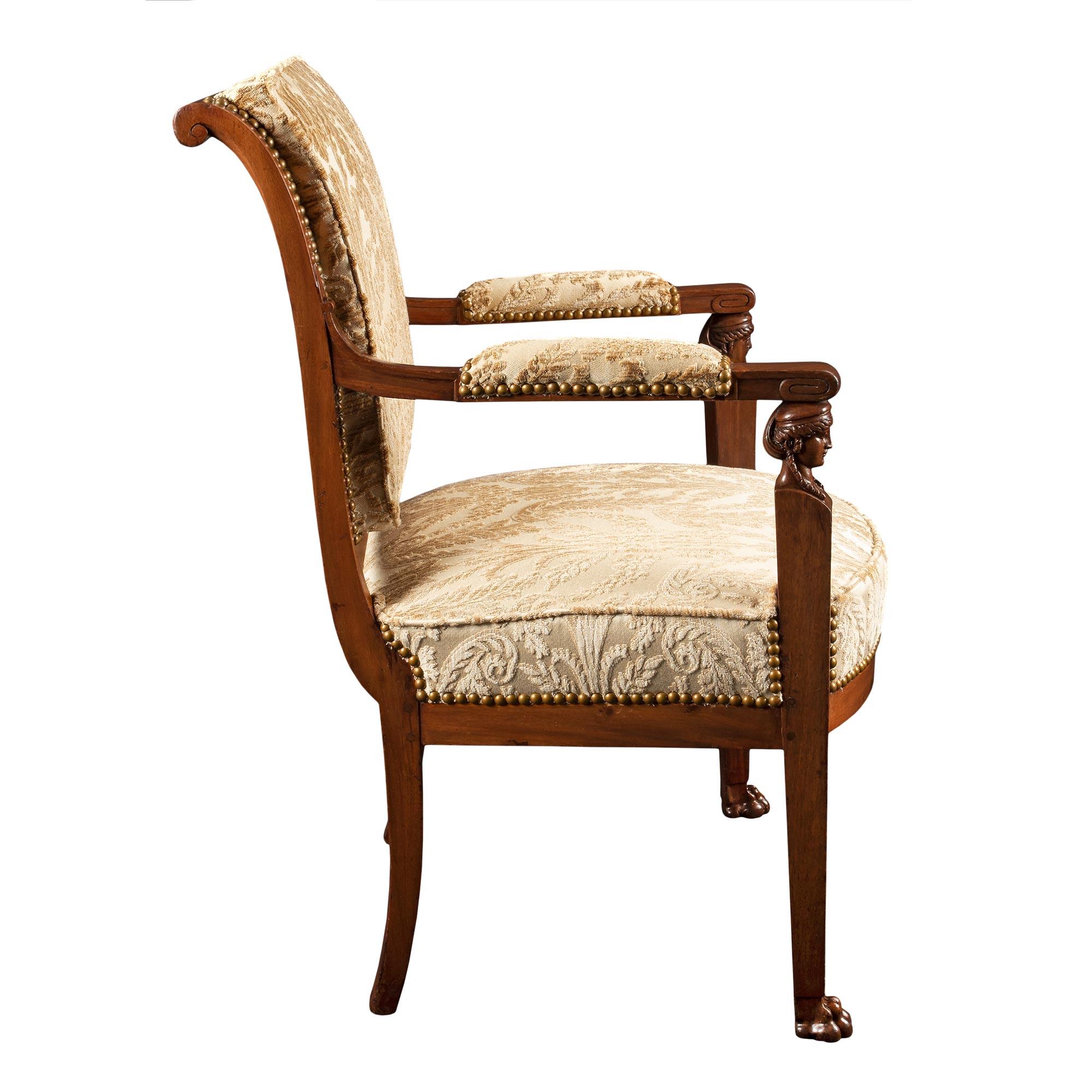 Set of Six French Early 19th Century Directoire Period Armchairs In Good Condition For Sale In West Palm Beach, FL
