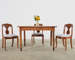 Set of Six French Empire Style Diminutive Walnut Dining Chairs