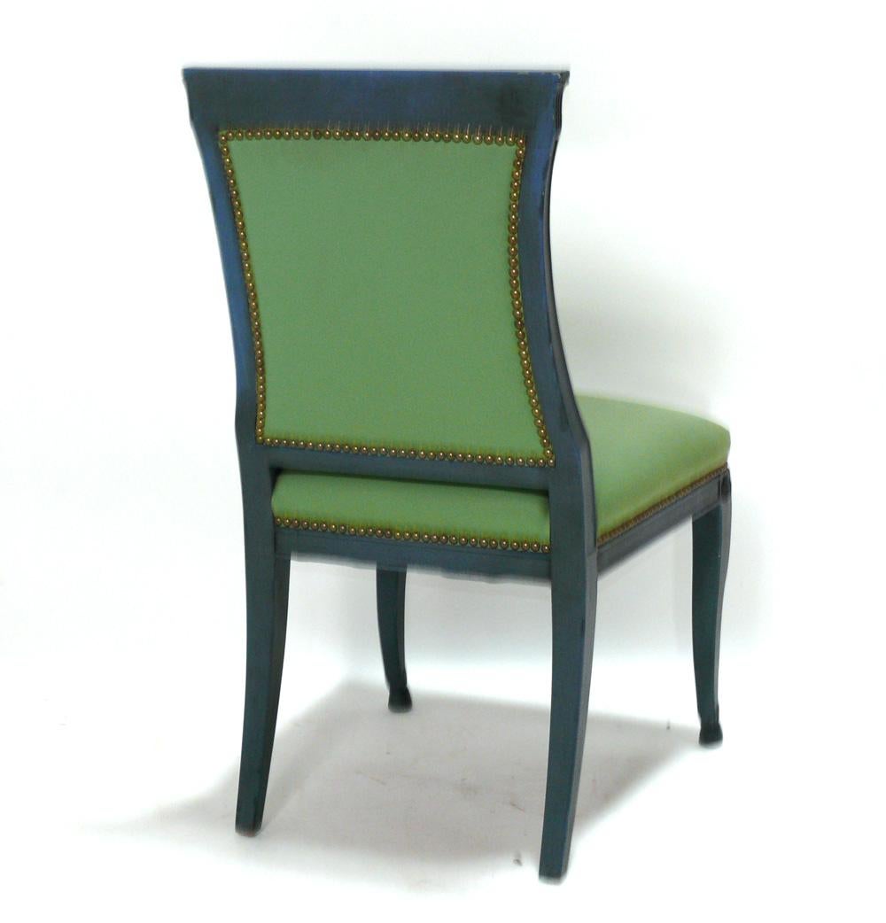 Set of Six French Empire Style Dining Chairs Refinished in Your Color Choice In Good Condition For Sale In Atlanta, GA