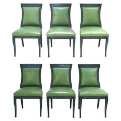 Antique Set of Six French Empire Style Dining Chairs Refinished in Your Color Choice
