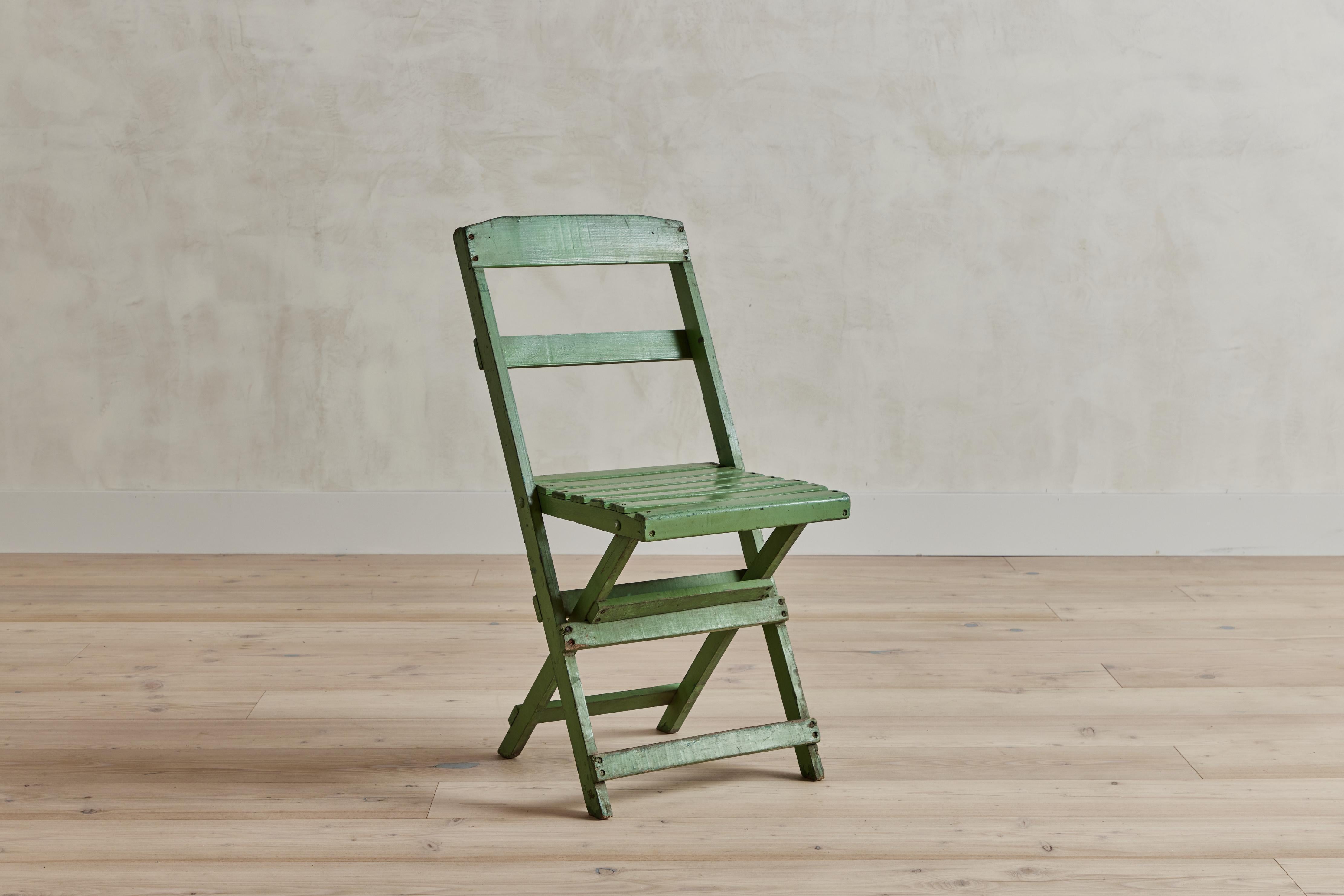 Painted Set of Six French Folding Chairs