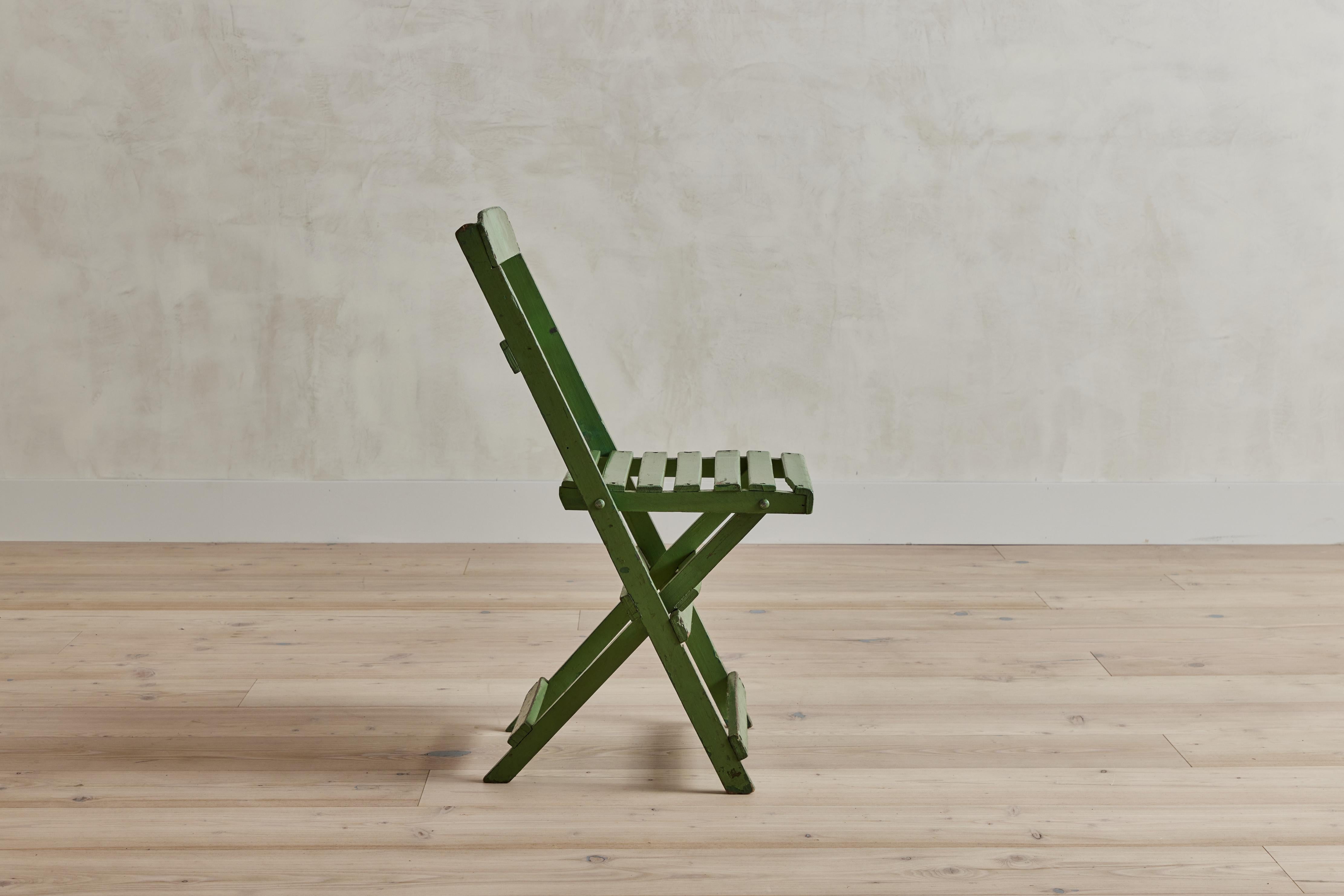 Wood Set of Six French Folding Chairs