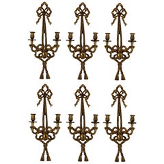 Set of Six French Giltwood Wall Sconces