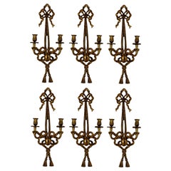 Set of Six French Giltwood Wall Sconces