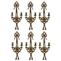 Set of Six French Giltwood Wall Sconces